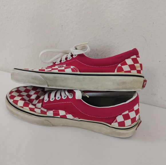 Vans Unisex Red Checkered Shoes Size Mens 7 Womens 8.5 (507452) - Picture 3 of 12